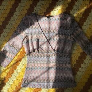 INC International Concepts knit y2k Top with Pastel Accents